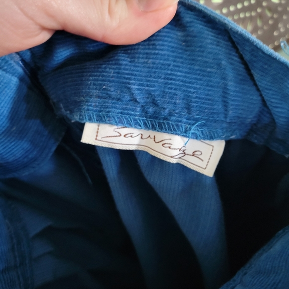 ❄ [Vintage] Corduroy skirt,  teal XS - Picture 3 of 4